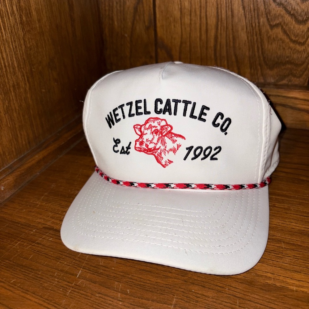 Wetzel Cattle Co. White and Red Cap